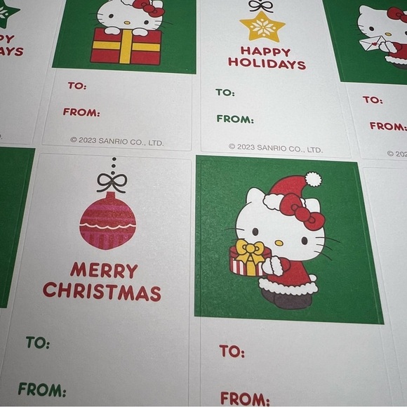 Sanrio Hello Kitty Christmas Sticker Sheet - Holiday Present Gift Tags -200 Tags - Picture 4 of 9
